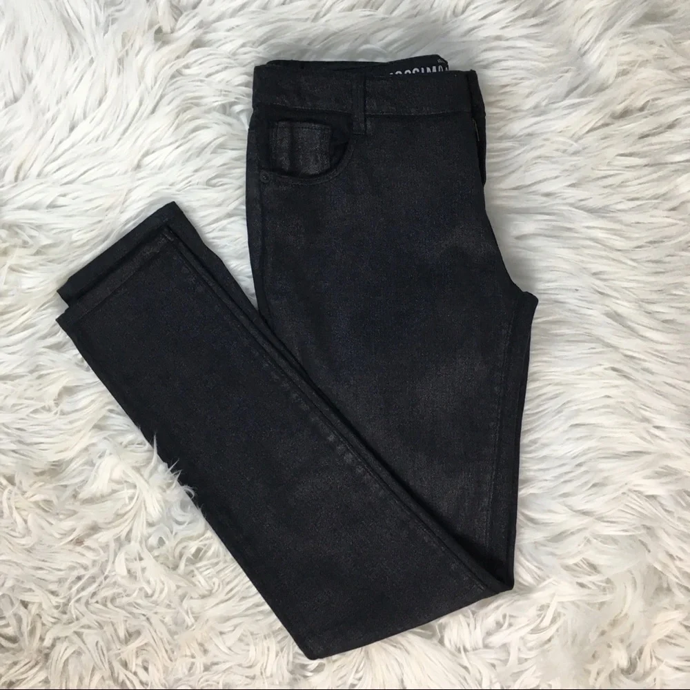 MOSSIMO BLACK SHIMMER SKINNY JEANS JUNIOR SZ 5